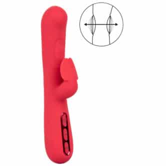 Вибратор-кролик с двухсторонней осцилляцией CalExotics Throb Flutter, красный