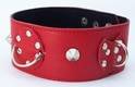 Ошейник красный с шипами