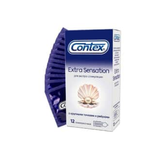 Презервативы Contex №12 Extra Sensation с крупными точками и ребрами