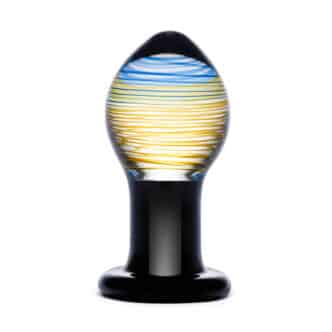 Стеклянная анальная пробка Glas Galileo 9 см, желтая