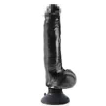 Вибратор 3 в 1 реалистик на съемной присоске PipeDream King Cock 25 см, черный