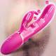 Вибратор-кролик с осцилляцией и нагревом Erocome Canesvenatici, темно-розовый