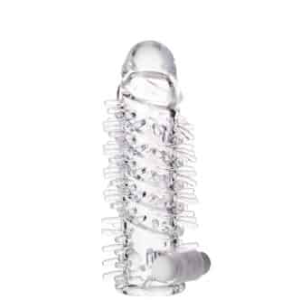 Вибронасадка на член Toyfa A-Toys Fril с ребрами и усиками, бесцветная